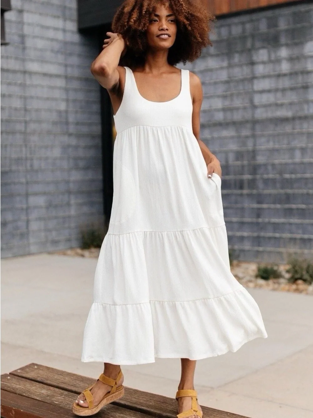 Fp Beach Free People Ivory White Reel Love Boho Midi Maxi Dress